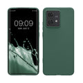 kwmobile Hülle kompatibel mit Motorola Edge 40 Neo Hülle - weiches TPU Silikon Case - Cover geeignet für kabelloses Laden - Tannengrün Tannengrün  