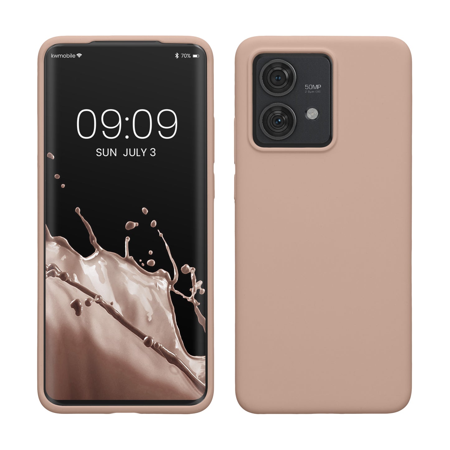 kwmobile Hülle kompatibel mit Motorola Edge 40 Neo Hülle - Silikon Handy Case - Handyhülle weiche Oberfläche - kabelloses Laden - Altrosa Altrosa  