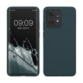 kwmobile Hülle kompatibel mit Motorola Edge 40 Neo Hülle - Silikon Handy Case - Handyhülle weiche Oberfläche - kabelloses Laden - Dunkler Schiefer Dunkler Schiefer  