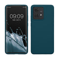 kwmobile Hülle kompatibel mit Motorola Edge 40 Neo Hülle - Silikon Handy Case - Handyhülle weiche Oberfläche - kabelloses Laden - Petrol Petrol  