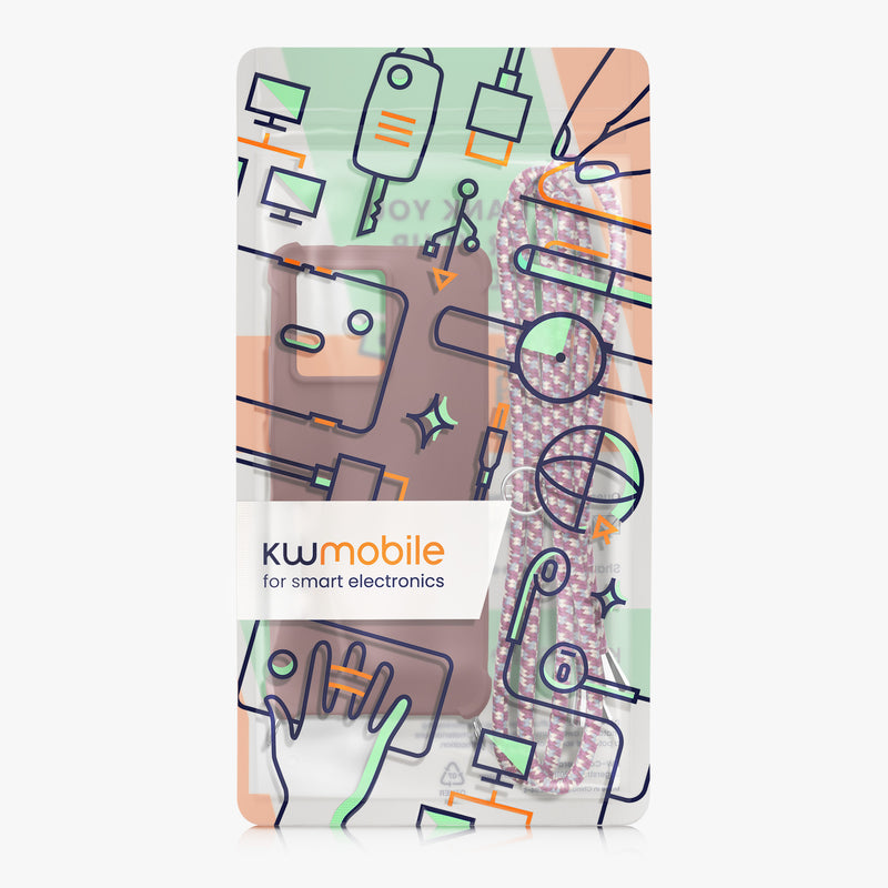 kwmobile Necklace Case kompatibel mit Motorola Edge 40 Neo Hülle - Cover mit Kordel zum Umhängen - Silikon Schutzhülle