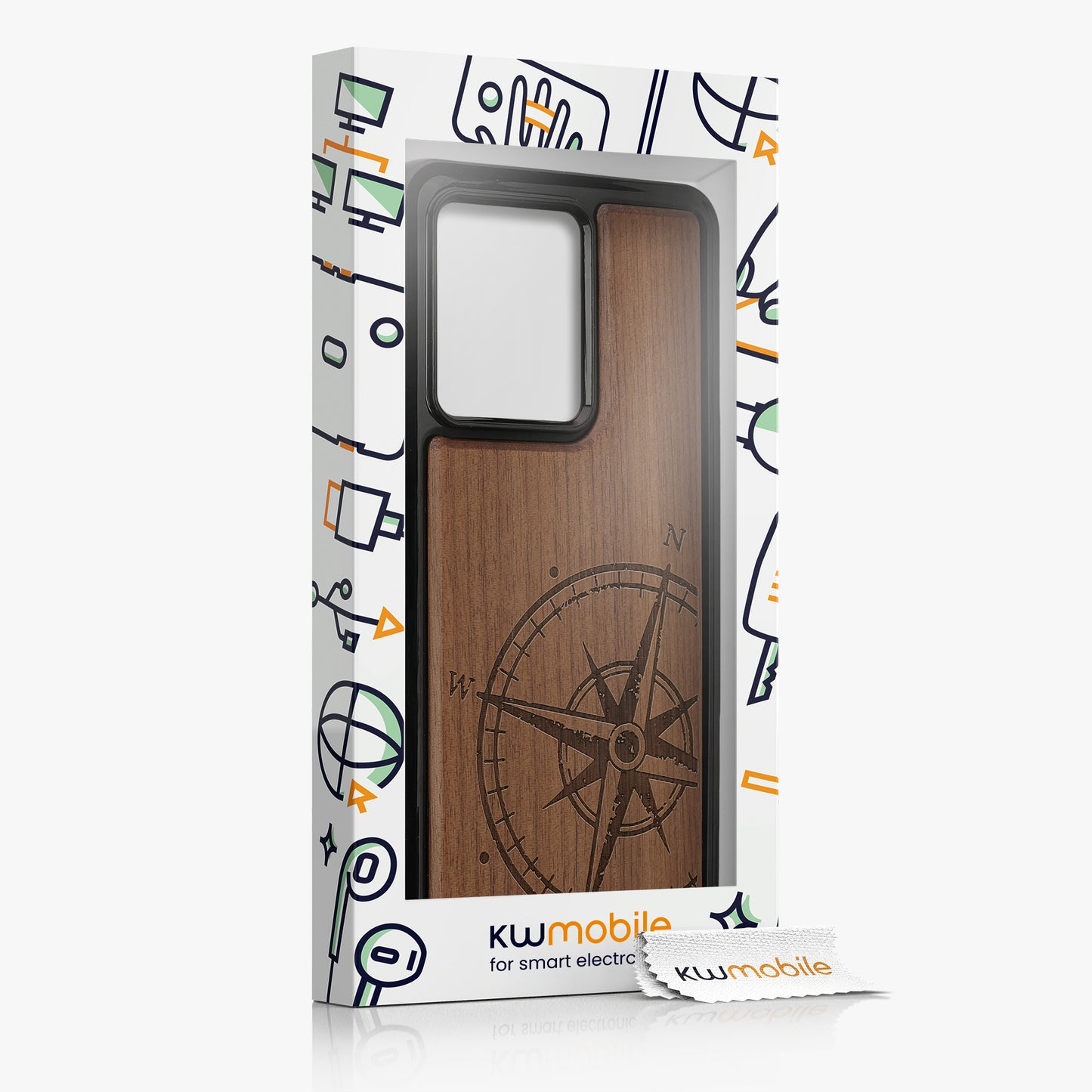Holz Hardcase mit TPU Bumper für Motorola Edge 40 Neo Kompass Vintage