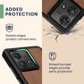Holz Hardcase mit TPU Bumper für Motorola Edge 40 Neo Kompass Vintage