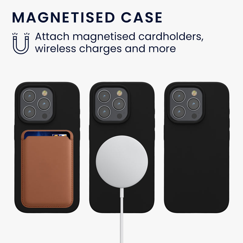 kwmobile Hülle kompatibel mit Apple iPhone 15 Pro Hülle magnetisches Silikon Case kompatibel mit MagSafe Cover gummiert