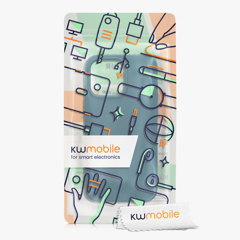 Magnetische Silikon Hülle für Apple iPhone 15 Pro Max Petrol matt