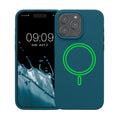 Magnetische Silikon Hülle für Apple iPhone 15 Pro Max Petrol matt