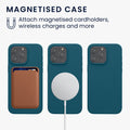 Magnetische Silikon Hülle für Apple iPhone 15 Pro Max Petrol matt