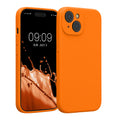 kwmobile Handyhülle kompatibel mit Apple iPhone 15 Hülle - gummierte Handy Case aus Silikon in Fruity Orange Fruity Orange  