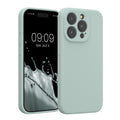 kwmobile Handyhülle kompatibel mit Apple iPhone 15 Pro Hülle - gummierte Handy Case aus Silikon in Cool Mint Cool Mint  