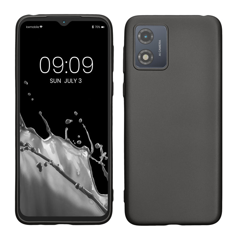 kwmobile Case kompatibel mit Motorola Moto E13 Hülle - Schutzhülle aus Silikon metallisch schimmernd - Handyhülle Metallic Grau Metallic Grau  