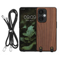 kwmobile Necklace Case kompatibel mit OnePlus Nord CE 3 Lite 5G / Nord N30 5G Hülle - Holz TPU Cover mit Handykette - Band Handyhülle Dunkelbraun Dunkelbraun  
