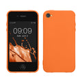 kwmobile Hülle kompatibel mit Apple iPhone 4 / 4S Hülle - weiches TPU Silikon Case - Cover geeignet für kabelloses Laden - Fruity Orange Fruity Orange  