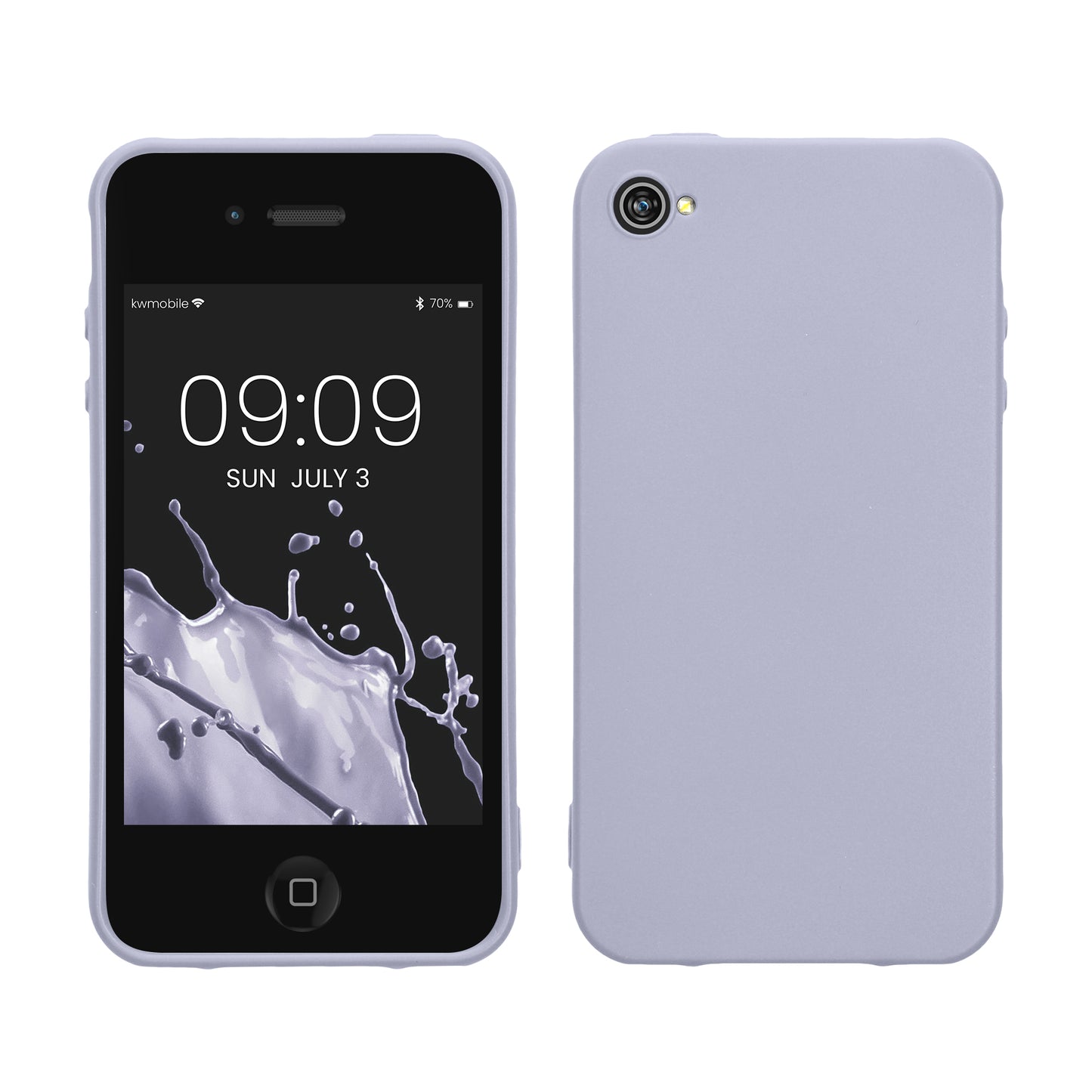kwmobile Hülle kompatibel mit Apple iPhone 4 / 4S Hülle - weiches TPU Silikon Case - Cover geeignet für kabelloses Laden - Pastell Lavendel Pastell Lavendel  