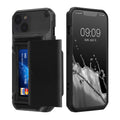 kwmobile Premium Handyhülle kompatibel mit Apple iPhone 13 Hülle - Smartphone Schutzhülle mit Kartenfach für bis zu 4 Karten - Schwarz Schwarz  