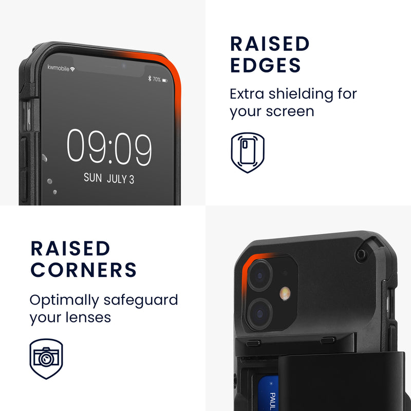 kwmobile Premium Handyhülle kompatibel mit Apple iPhone 11 Hülle - Smartphone Schutzhülle mit Kartenfach für bis zu 4 Karten