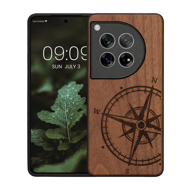 kwmobile Hülle kompatibel mit OnePlus 12 Hülle - Handy Cover - TPU Handyhülle Kompass Vintage