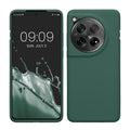 kwmobile Hülle kompatibel mit OnePlus 12 Hülle - Silikon Handy Case - Handyhülle weiche Oberfläche - kabelloses Laden - Tannengrün Tannengrün  