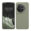 kwmobile Hülle kompatibel mit OnePlus 12 Hülle - Silikon Handy Case - Handyhülle weiche Oberfläche - kabelloses Laden - Graugrün Graugrün  