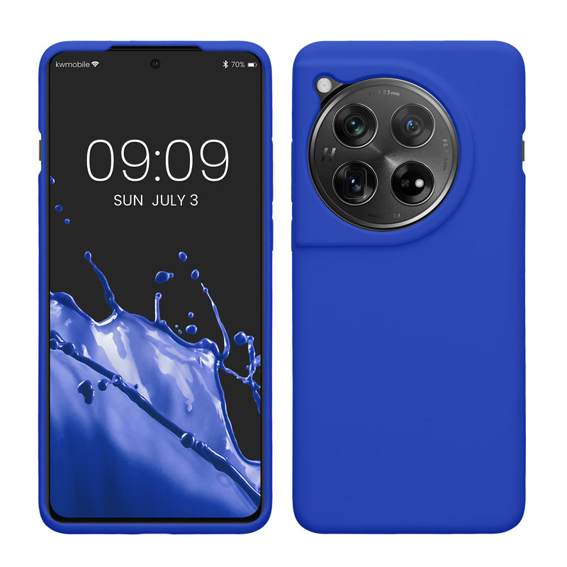 kwmobile Hülle kompatibel mit OnePlus 12 Hülle - Silikon Handy Case - Handyhülle weiche Oberfläche - kabelloses Laden - Baltik Blau Baltik Blau  
