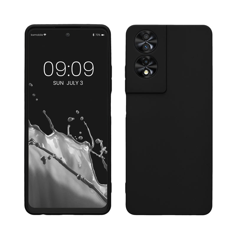 kwmobile Hülle kompatibel mit TCL 40 NxtPaper Hülle - weiches TPU Silikon Case - Cover geeignet für kabelloses Laden - Schwarz matt Schwarz matt  