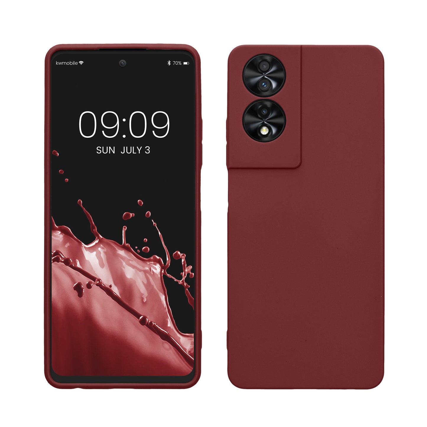 kwmobile Hülle kompatibel mit TCL 40 NxtPaper Hülle - weiches TPU Silikon Case - Cover geeignet für kabelloses Laden - Bordeaux Violett Bordeaux Violett  