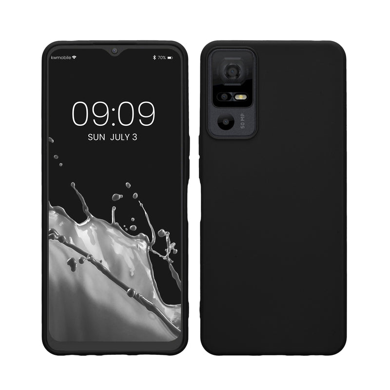 kwmobile Hülle kompatibel mit TCL 40 NxtPaper 5G Hülle - weiches TPU Silikon Case - Cover geeignet für kabelloses Laden - Schwarz matt Schwarz matt  