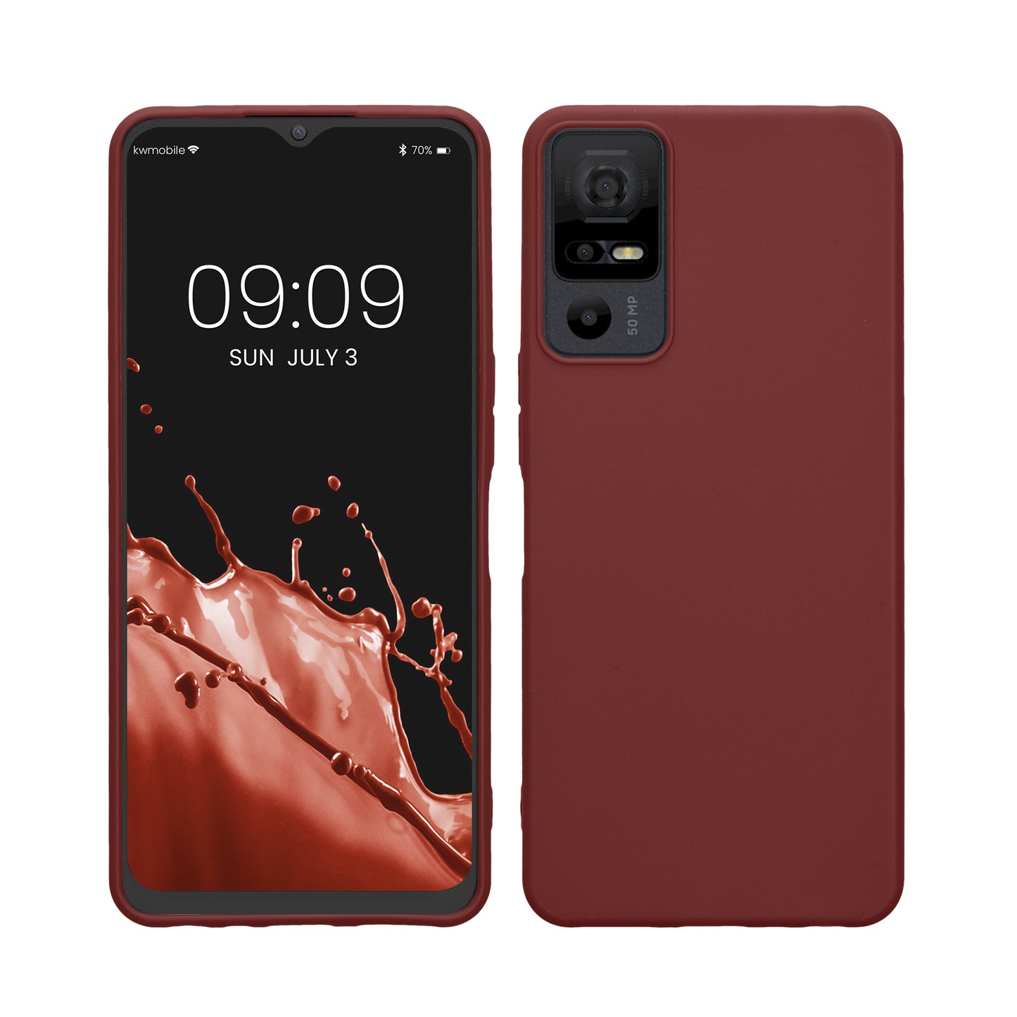 kwmobile Hülle kompatibel mit TCL 40 NxtPaper 5G Hülle - weiches TPU Silikon Case - Cover geeignet für kabelloses Laden - Bordeaux Violett Bordeaux Violett  