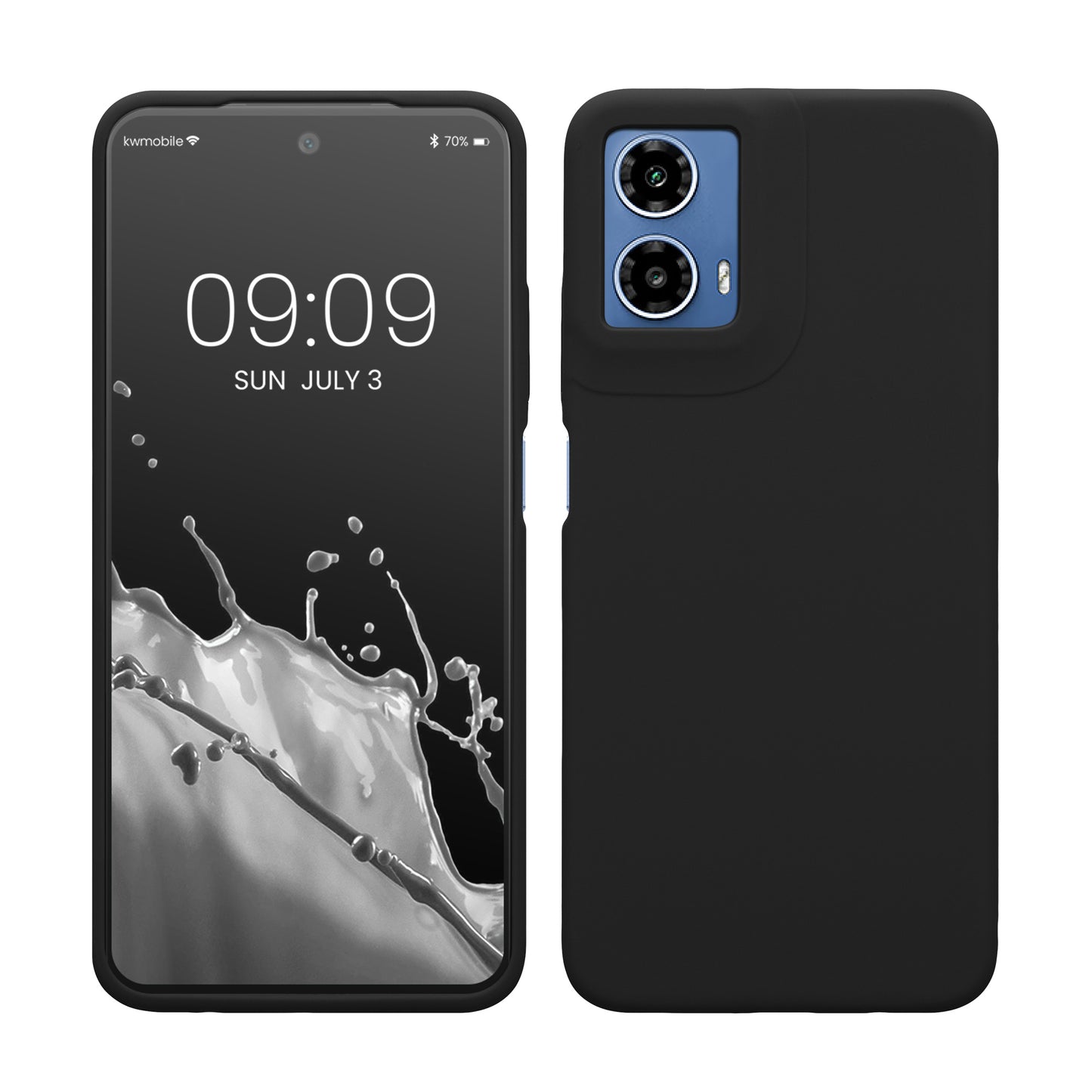 kwmobile Hülle kompatibel mit Motorola Moto G34 5G Hülle - Silikon Handy Case - Handyhülle weiche Oberfläche - kabelloses Laden - Schwarz Schwarz  