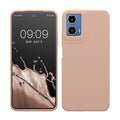 kwmobile Hülle kompatibel mit Motorola Moto G34 5G Hülle - Silikon Handy Case - Handyhülle weiche Oberfläche - kabelloses Laden - Altrosa Altrosa  