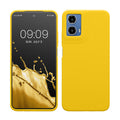 kwmobile Hülle kompatibel mit Motorola Moto G34 5G Hülle - Silikon Handy Case - Handyhülle weiche Oberfläche - kabelloses Laden - Strahlend Gelb Strahlend Gelb  