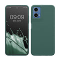 kwmobile Hülle kompatibel mit Motorola Moto G34 5G Hülle - Silikon Handy Case - Handyhülle weiche Oberfläche - kabelloses Laden - Tannengrün Tannengrün  