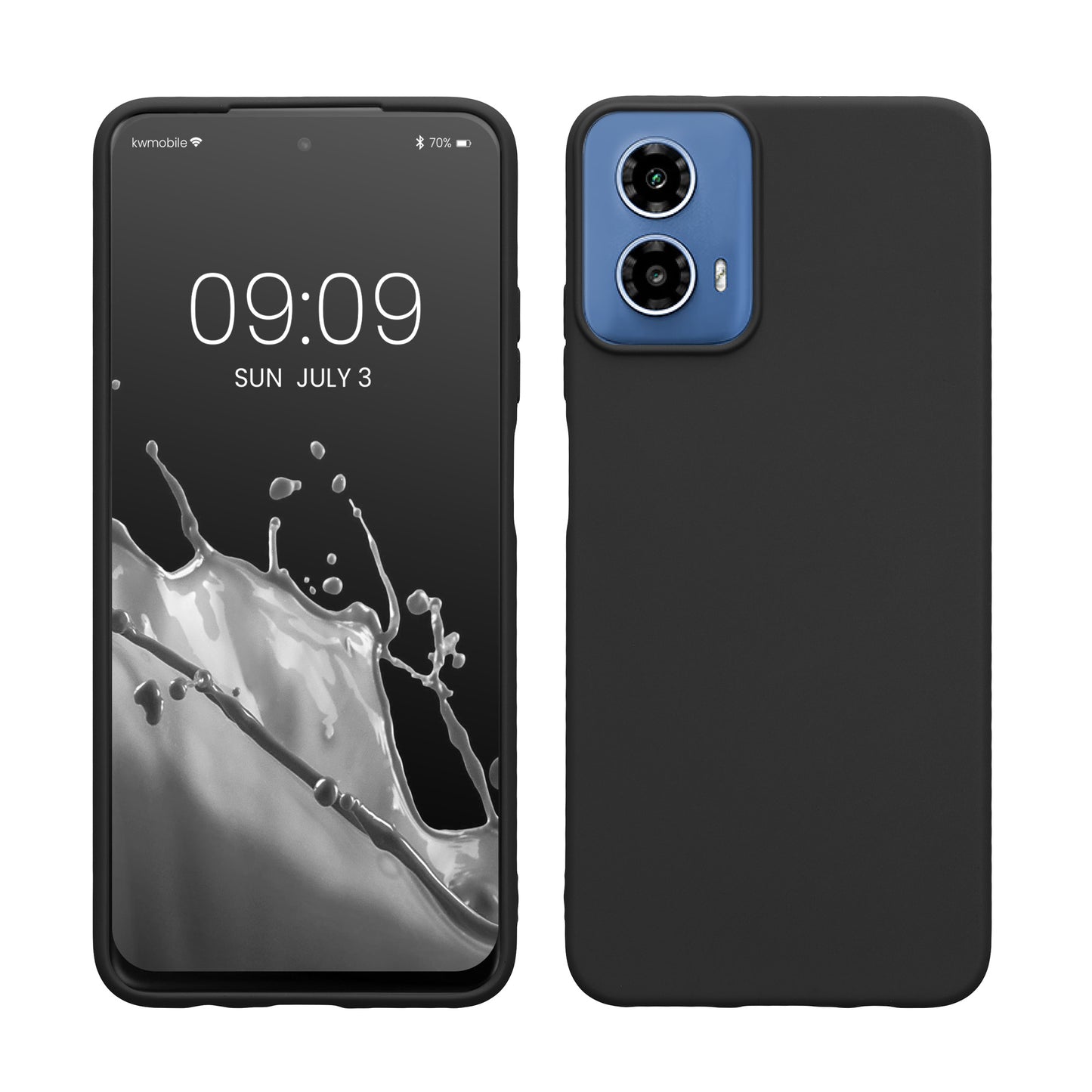 kwmobile Hülle kompatibel mit Motorola Moto G34 5G Hülle - weiches TPU Silikon Case - Cover geeignet für kabelloses Laden - Schwarz matt Schwarz matt  