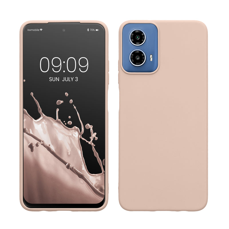 kwmobile Hülle kompatibel mit Motorola Moto G34 5G Hülle - weiches TPU Silikon Case - Cover geeignet für kabelloses Laden - Coconut Swirl Coconut Swirl  
