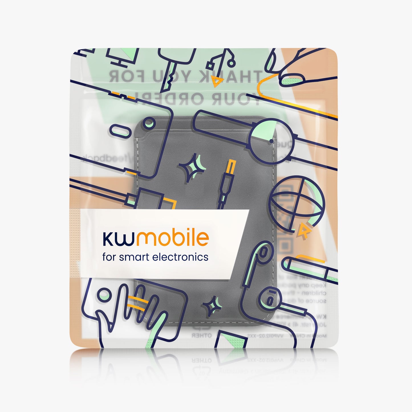kwmobile Wallet Kartenhalter kompatibel mit Apple iPhone Serie - Magnetische Karten Hülle kompatibel mit MagSafe - Halter mit Stoffbezug