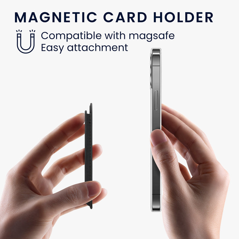 kwmobile Wallet Kartenhalter kompatibel mit Apple iPhone Serie - Magnetische Karten Hülle kompatibel mit MagSafe - Halter mit Stoffbezug