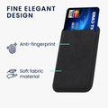 kwmobile Wallet Kartenhalter kompatibel mit Apple iPhone Serie - Magnetische Karten Hülle kompatibel mit MagSafe - Halter mit Stoffbezug