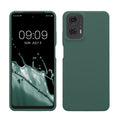kwmobile Hülle kompatibel mit Motorola Moto G24 / E14 / G04 / G04s Hülle - Silikon Handy Case - Handyhülle weiche Oberfläche - kabelloses Laden - Tannengrün Tannengrün  