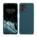 kwmobile Hülle kompatibel mit Motorola Moto G24 / E14 / G04 / G04s Hülle - weiches TPU Silikon Case - Cover geeignet für kabelloses Laden - Petrol Petrol  