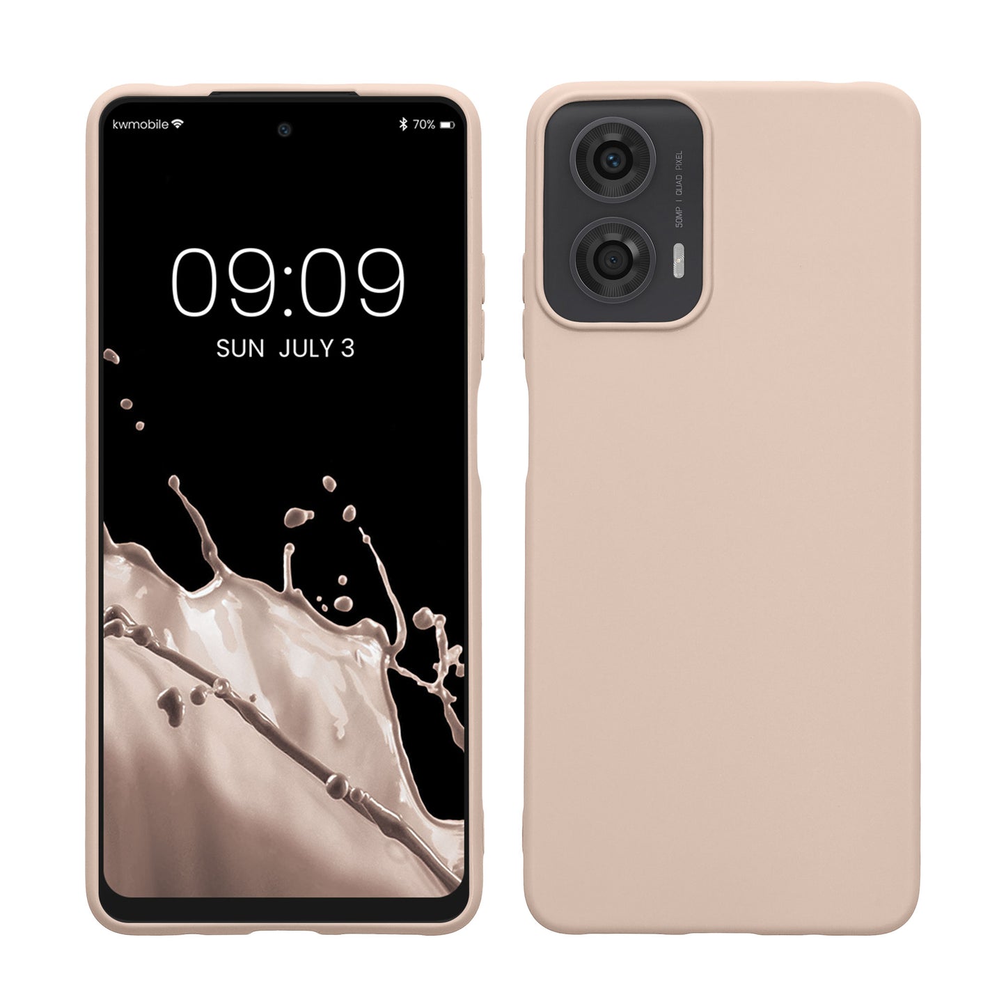 kwmobile Hülle kompatibel mit Motorola Moto G24 / E14 / G04 / G04s Hülle - weiches TPU Silikon Case - Cover geeignet für kabelloses Laden - Coconut Swirl Coconut Swirl  