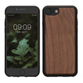 kwmobile Hülle kompatibel mit Apple iPhone SE (2022) / iPhone SE (2020) / iPhone 8 / iPhone 7 Hülle - Holz Case - stoßfestes Handy Cover - TPU Handyhülle in Dunkelbraun Dunkelbraun  