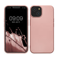 kwmobile Case kompatibel mit Apple iPhone 14 Hülle - Schutzhülle aus Silikon metallisch schimmernd - Handyhülle Metallic Rosegold Metallic Rosegold  