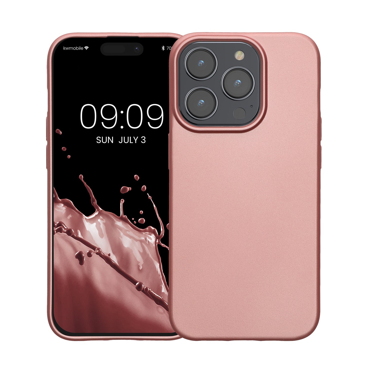 kwmobile Handyhülle für Apple iPhone 15 Pro Hülle - Silikon Case schimmernd - Schutzhülle Cover