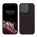 kwmobile Case kompatibel mit Apple iPhone 15 Pro Hülle - Schutzhülle aus Silikon metallisch schimmernd - Handyhülle Metallic Brombeere Metallic Brombeere  