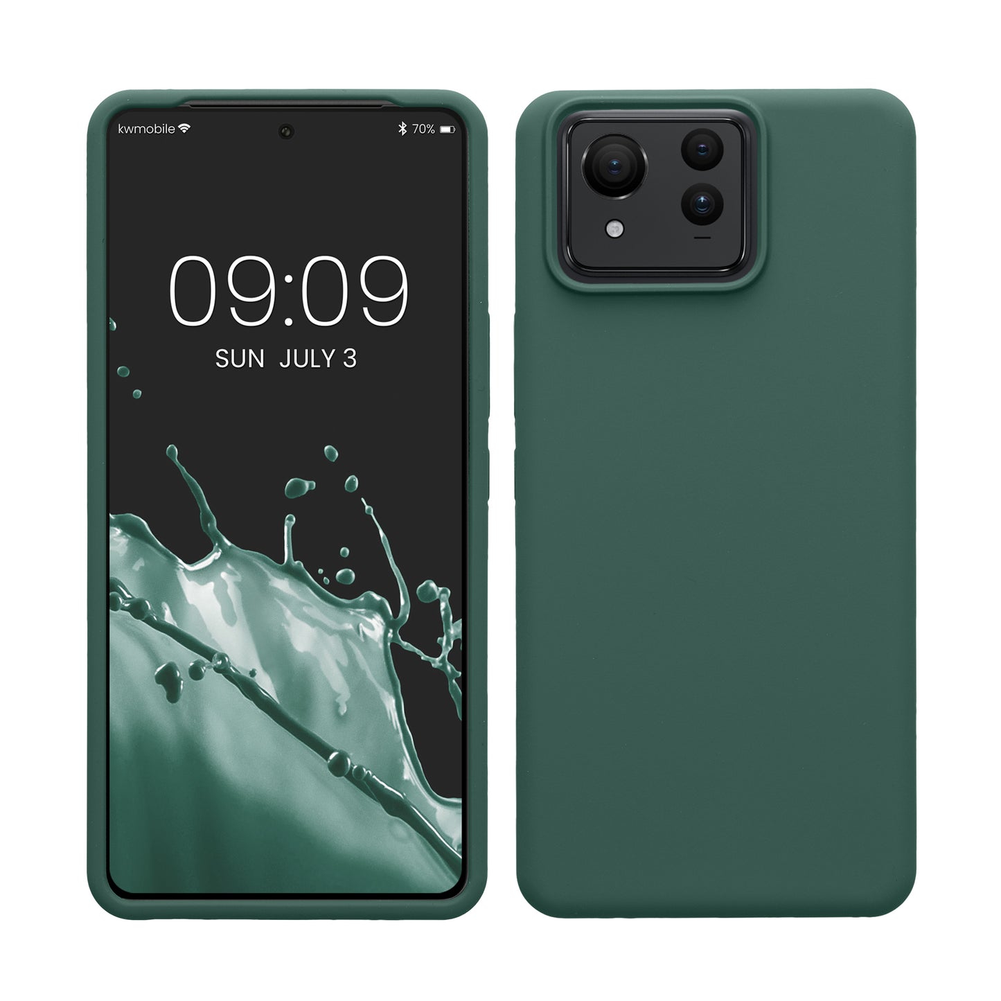 kwmobile Hülle kompatibel mit ASUS Zenfone 11 Ultra Hülle - Silikon Handy Case - Handyhülle weiche Oberfläche - kabelloses Laden - Tannengrün Tannengrün  
