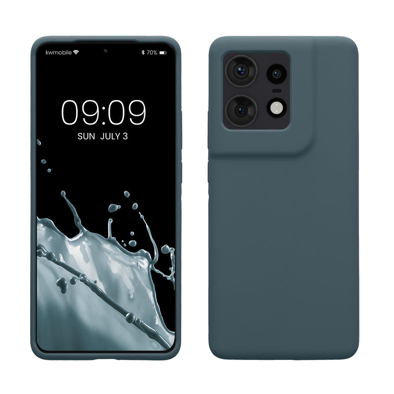 kwmobile Hülle kompatibel mit Motorola Edge 50 Pro Hülle - Silikon Handy Case - Handyhülle weiche Oberfläche - kabelloses Laden - Dunkler Schiefer Dunkler Schiefer  