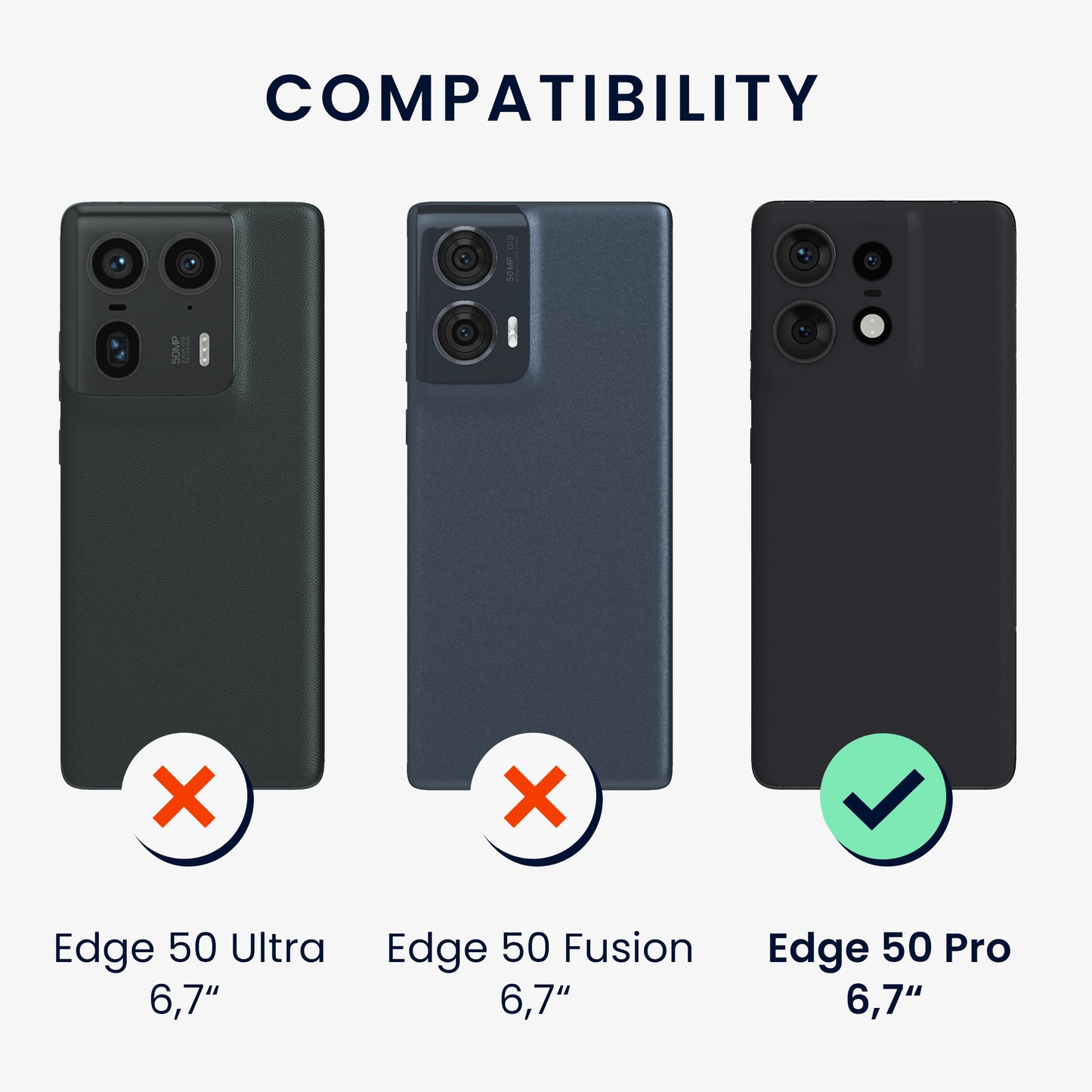 kwmobile Handyhülle für Motorola Edge 50 Pro Hülle - Case Silikon - Kabelloses Laden - Schutzhülle Cover