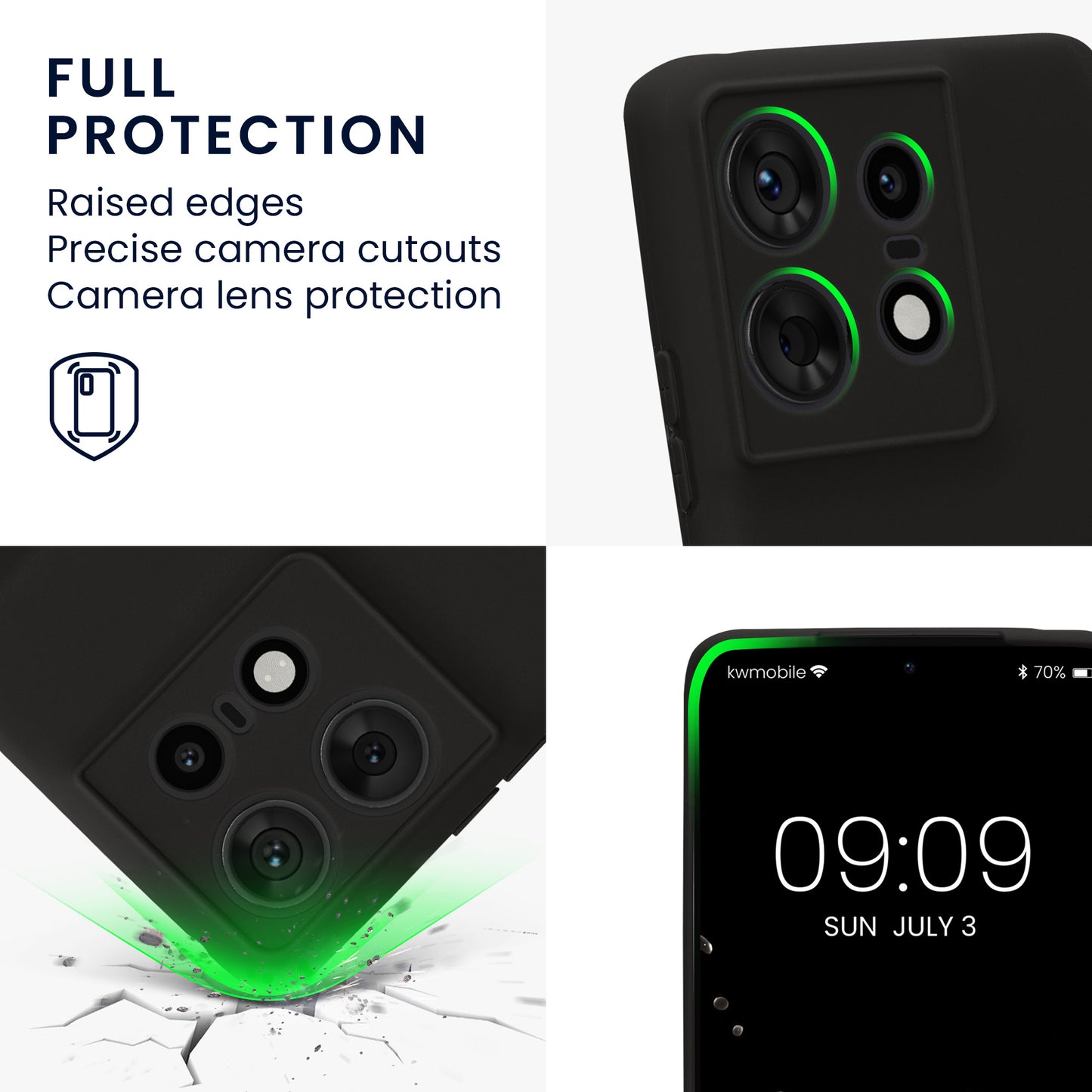 kwmobile Handyhülle für Motorola Edge 50 Pro Hülle - weiches Handy Silikon Case - Schutzhülle Cover