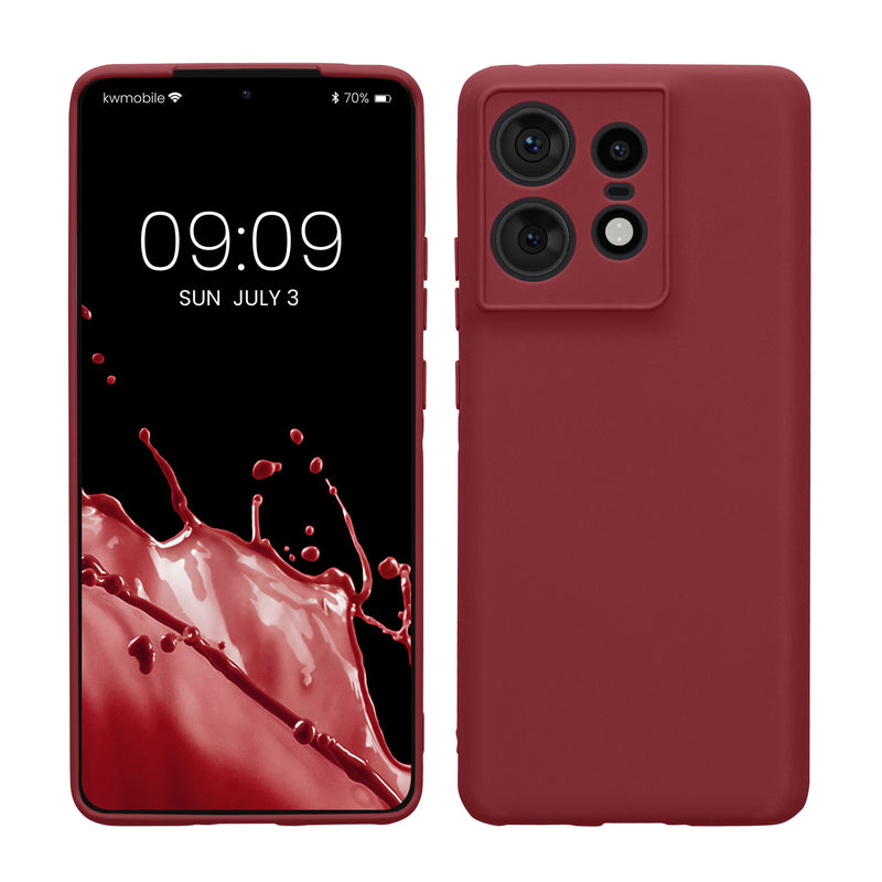 kwmobile Handyhülle kompatibel mit Motorola Edge 50 Pro Hülle - Handy Case aus weichem Silikon in Bordeaux Violett Bordeaux Violett  