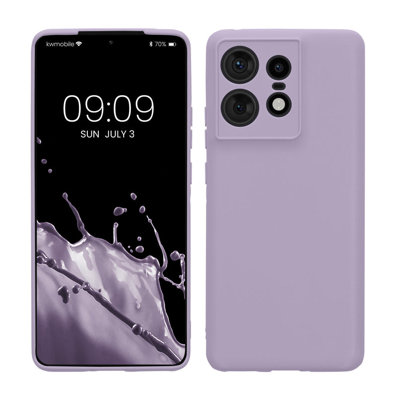 kwmobile Handyhülle kompatibel mit Motorola Edge 50 Pro Hülle - Handy Case aus weichem Silikon in Lavendel Lavendel  