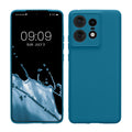 kwmobile Handyhülle kompatibel mit Motorola Edge 50 Pro Hülle - Handy Case aus weichem Silikon in Karibikblau Karibikblau  